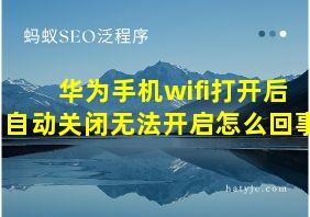 华为手机wifi打开后自动关闭无法开启怎么回事