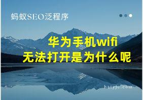 华为手机wifi无法打开是为什么呢