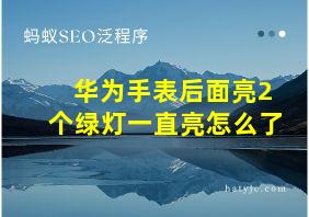 华为手表后面亮2个绿灯一直亮怎么了