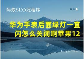 华为手表后面绿灯一直闪怎么关闭啊苹果12