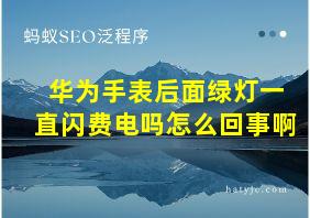 华为手表后面绿灯一直闪费电吗怎么回事啊