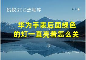 华为手表后面绿色的灯一直亮着怎么关