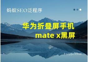 华为折叠屏手机mate x黑屏