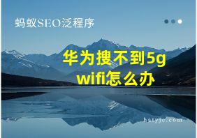 华为搜不到5g wifi怎么办