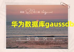 华为数据库gaussdb