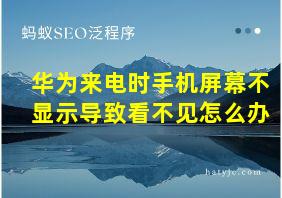 华为来电时手机屏幕不显示导致看不见怎么办