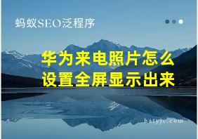 华为来电照片怎么设置全屏显示出来