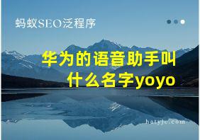 华为的语音助手叫什么名字yoyo