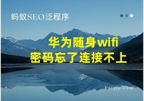 华为随身wifi密码忘了连接不上