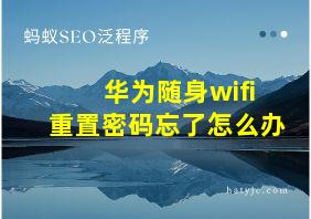 华为随身wifi重置密码忘了怎么办