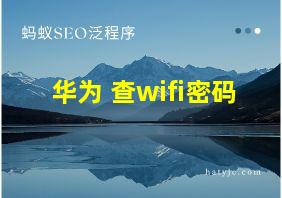 华为 查wifi密码