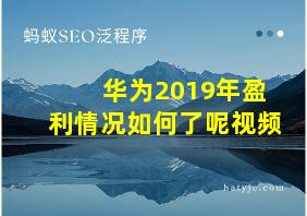 华为2019年盈利情况如何了呢视频