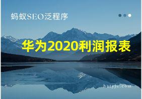 华为2020利润报表