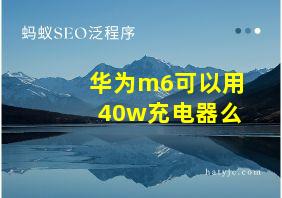 华为m6可以用40w充电器么