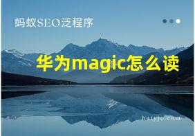 华为magic怎么读