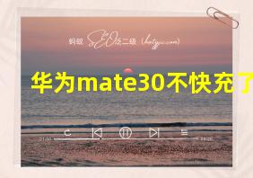 华为mate30不快充了