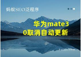 华为mate30取消自动更新