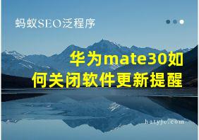 华为mate30如何关闭软件更新提醒