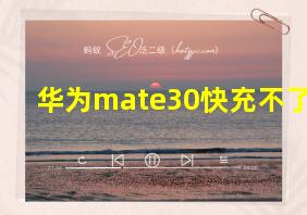 华为mate30快充不了