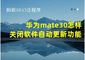 华为mate30怎样关闭软件自动更新功能