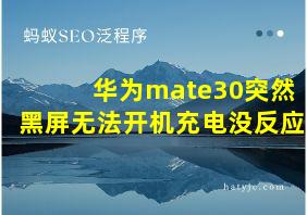 华为mate30突然黑屏无法开机充电没反应