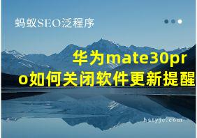 华为mate30pro如何关闭软件更新提醒