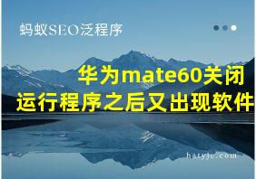 华为mate60关闭运行程序之后又出现软件