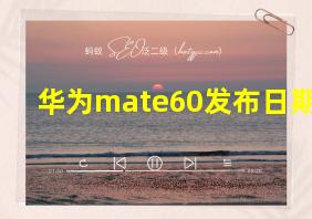 华为mate60发布日期