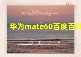 华为mate60百度百科