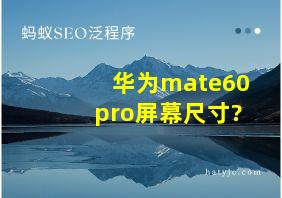 华为mate60pro屏幕尺寸?