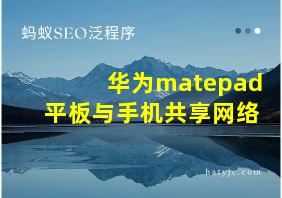 华为matepad平板与手机共享网络