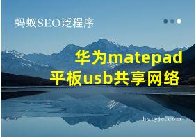 华为matepad平板usb共享网络