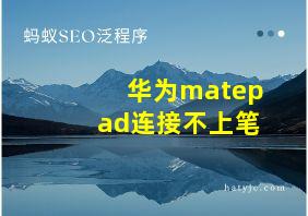 华为matepad连接不上笔