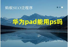 华为pad能用ps吗