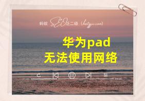 华为pad 无法使用网络