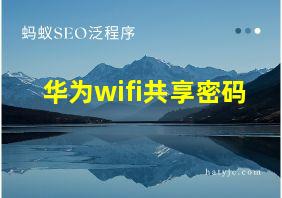 华为wifi共享密码