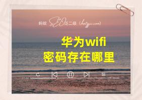 华为wifi密码存在哪里