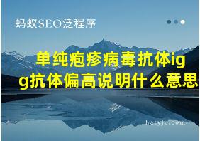 单纯疱疹病毒抗体igg抗体偏高说明什么意思