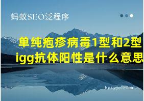 单纯疱疹病毒1型和2型igg抗体阳性是什么意思