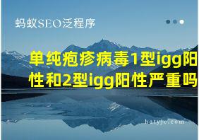 单纯疱疹病毒1型igg阳性和2型igg阳性严重吗