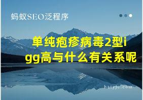 单纯疱疹病毒2型igg高与什么有关系呢