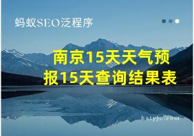 南京15天天气预报15天查询结果表