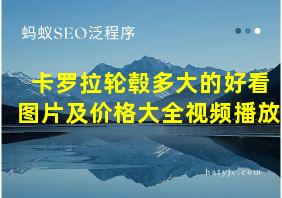 卡罗拉轮毂多大的好看图片及价格大全视频播放