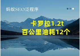 卡罗拉1.2t百公里油耗12个