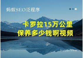 卡罗拉15万公里保养多少钱啊视频