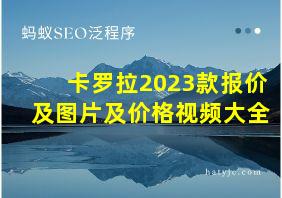 卡罗拉2023款报价及图片及价格视频大全