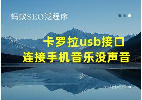 卡罗拉usb接口连接手机音乐没声音