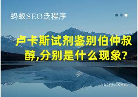 卢卡斯试剂鉴别伯仲叔醇,分别是什么现象?