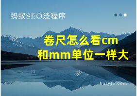 卷尺怎么看cm和mm单位一样大