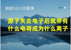 原子失去电子后就带有什么电荷成为什么离子